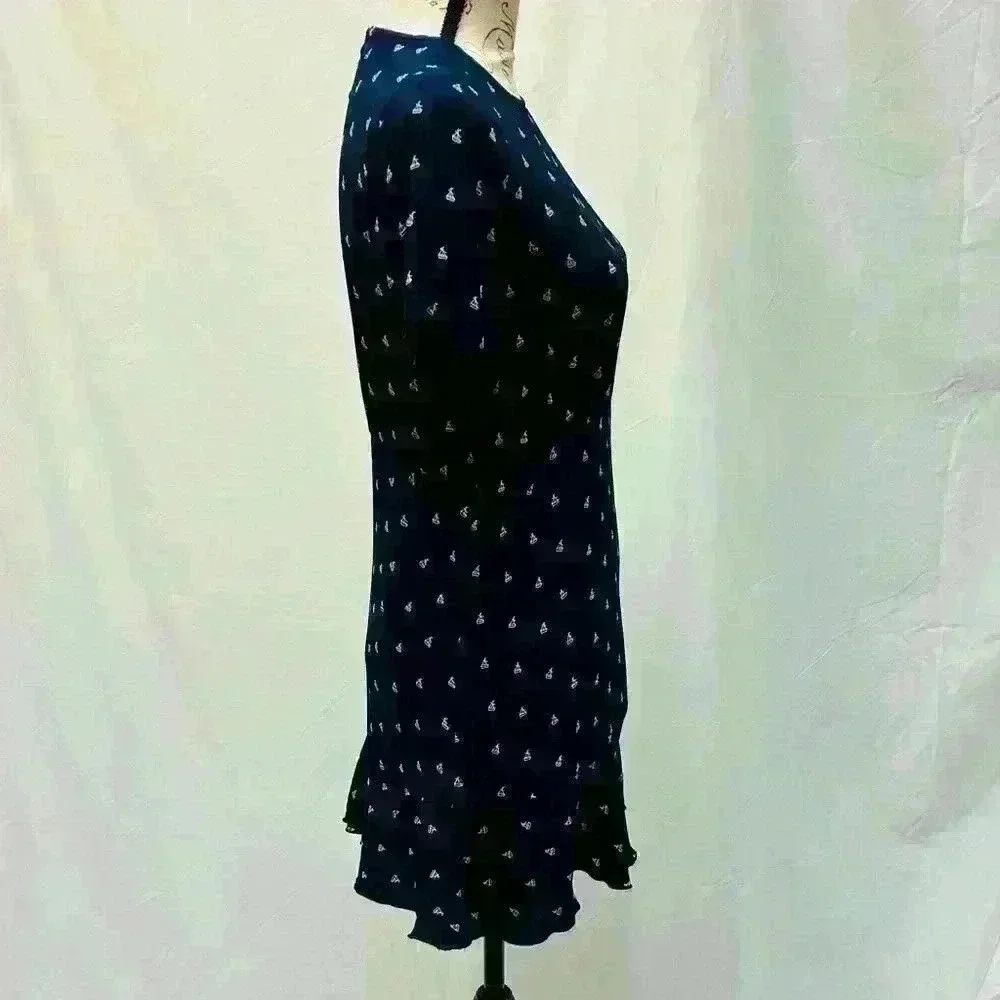 Les coyotes de paris girl’s size 12 sailing mini boat dress in navy blue